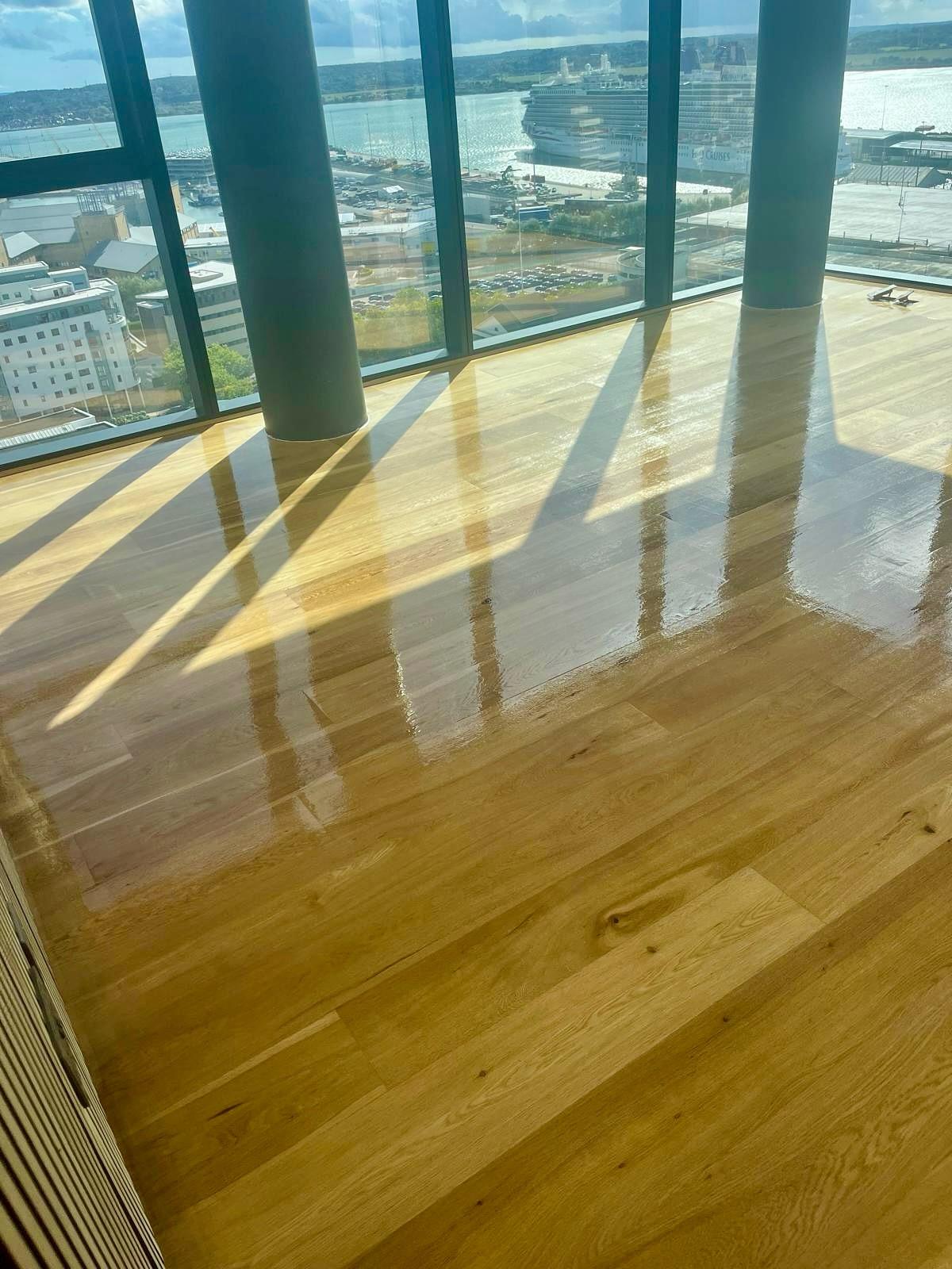 Newly fitted flooring in a home